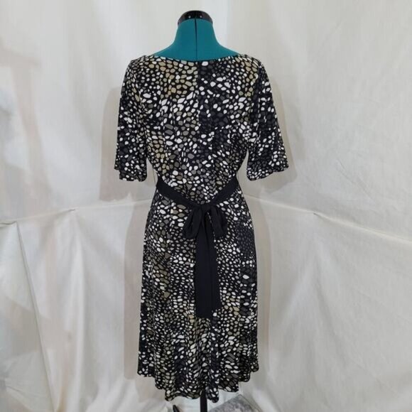 S.L. Fashions Pebble Pattern‎ Dress with Rhinestone Waist Belt - Size 14 - Picture 4 of 8